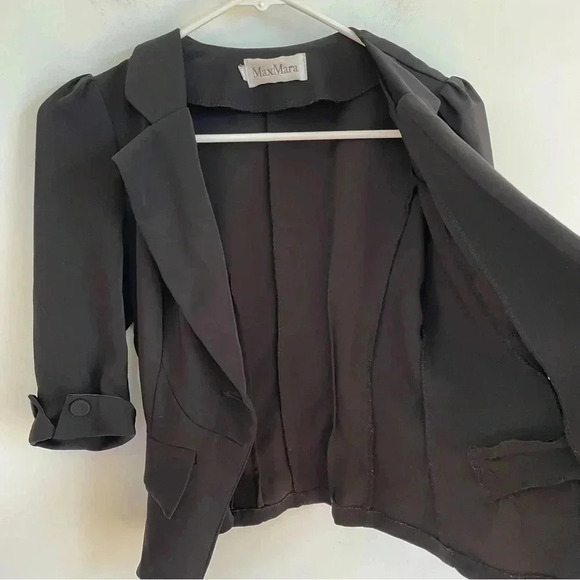 MaxMara Black Mini Blazer Jacket Classic Business Casual Work Wear Small - Picture 7 of 11